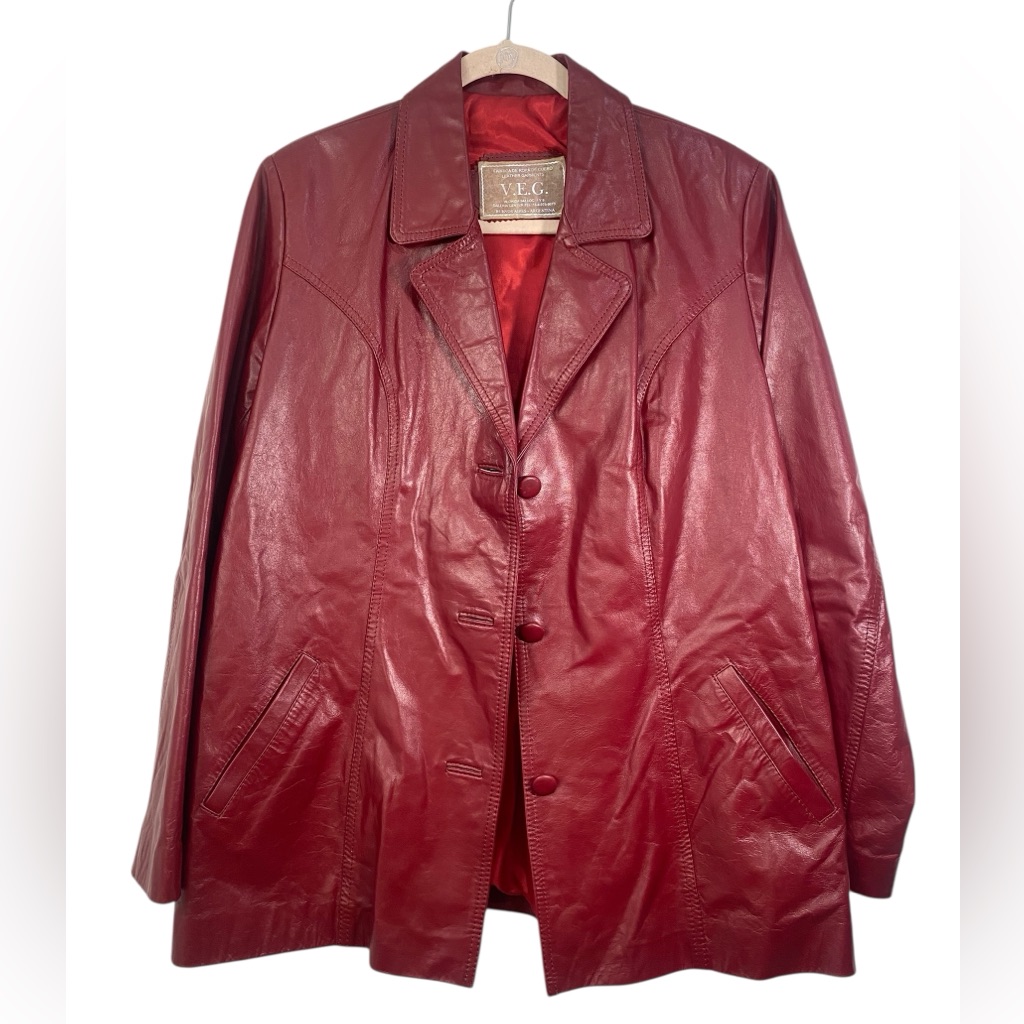 Vintage Red Argentina Leather Jacket
